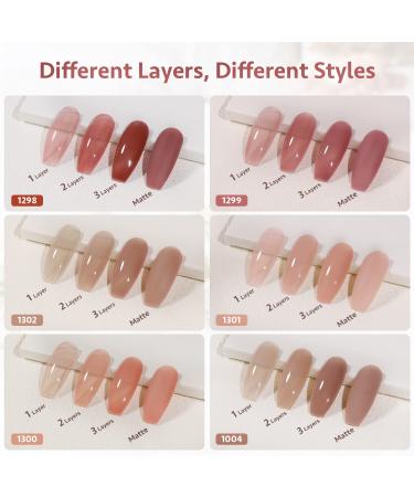 GAOY Icy Jelly Gel Nail Polish Set - 6 Colors Including Red Pink Nude - UV LED Soak Off Manicure Kit for Home DIY and Salon Varnish - Buy Online on GoSupps.com