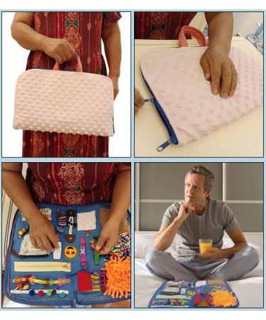 Alzheimer's and Dementia Sensory Fidget Blanket for Anxiety Relief - Pink - Buy Online on GoSupps.com