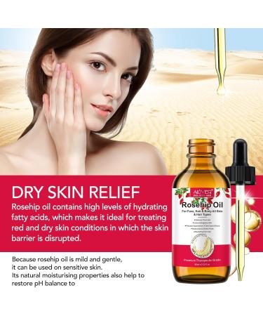  Oimmal Rosehip Oil for Face - Anti Wrinkle Oil with Vitamin A C - Cold Pressed - Carrier Oil for Hair Body Scars Face and Scalp - Buy Online on GoSupps.com