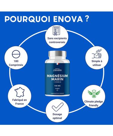 MARINE MAGNESIUM + Vitamin B6 | Up to 300 mg/day | Against fatigue anti-stress muscle recovery | Up to 6 months cure | Food supplement | Made in France - Buy Online on GoSupps.com