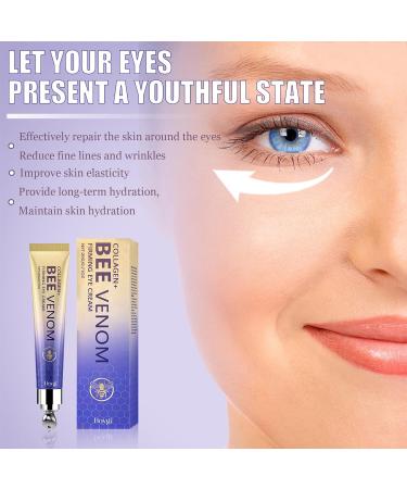 Znnhnn Collagen Bee Venom Eye Cream Roll Eye Cream for Wrinkles and Dark Circles Eye Care Bee Venom Wake Up Eye Cream Flysmus Bee Venom Eye Cream Dark Circles Removal - Buy Online on GoSupps.com