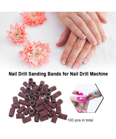 Layhou 100pc Grinding Sleeve Sanding Tapes - Drill Sanding Bands for Nail Design & Care (80 120 180 Grit) | Perfect for Manicure & Pedicure - Buy Online on GoSupps.com