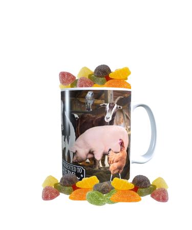 Farm Animals Barn Gathering Personalised Mug with a Choice of Sweets Gift