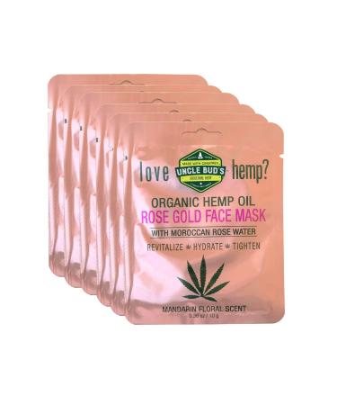 Rose Gold Face Mask with Moroccan Rose Water and Pure Organic Hemp Seed Oil 6 Pack Bundle.