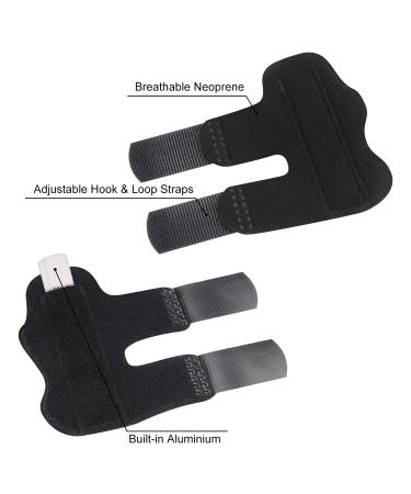 SupreGear Finger Splint Support 2 Pack - Adjustable Reusable Trigger Finger Brace with Aluminum Bar - for Index, Middle, Ring, Pinky Finger - Black (2 Pack) - Buy Online on GoSupps.com