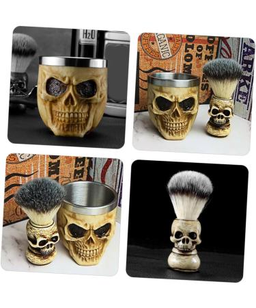 Buy Abaodam Portable Razor Brush Set - Skeleton Head Beard Razor & Makeup Brush Holder for Ultimate Men's Grooming - Buy Online on GoSupps.com