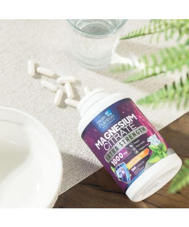 Max Absorption Magnesium Citrate Capsules 1000mg - Supports Muscle, Nerve, Bone, and Heart Health - 180 Capsules - Buy Online on GoSupps.com