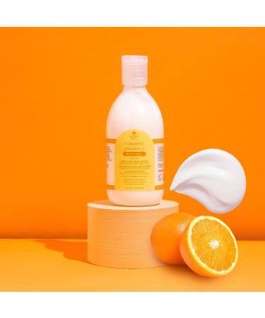 Nature Spell Vitamin C + Turmeric Body Lotion Bright Idea Body Milk 276ml - Instant Hydration Suitable for all Skin Types - 100% Vegan Made in the UK - Buy Online on GoSupps.com