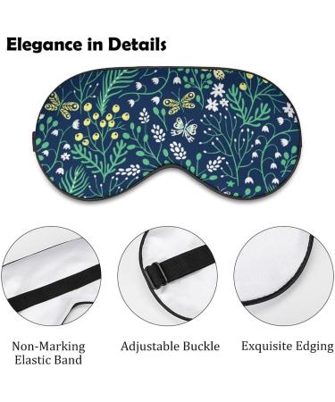 Summer Herbs and Butterflies Sleep Mask - Adjustable Strap, Light Blocking Eye Cover for Night Travel - Men's and Women's Blindfold for Sleeping and Napping - Buy Online on GoSupps.com