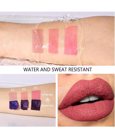 KTouler 3Pcs Lip Stain Peel Off Set Lip Liner Stain Long Lasting Waterproof Lip Tint Stain Wipe Off Transfer Proof Nude PinkRosePink Matte Finish Peel Off Makeup for Women - Buy Online on GoSupps.com