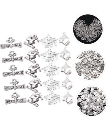 COHEALI 48pcs Theme Pendants Graduation Keychain Souvenir Key Props Novel DIY Pendant Bachelor Chain Sliver 2.4X1.6cm - Buy Online on GoSupps.com