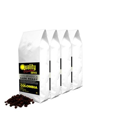 Quality Roasters Coffees. Natural Coffee Beans. Dark Roast. 100% Arabica. Single Origin Colombia. Hand Roasted. Dark Roast. (4000.00, Grams)