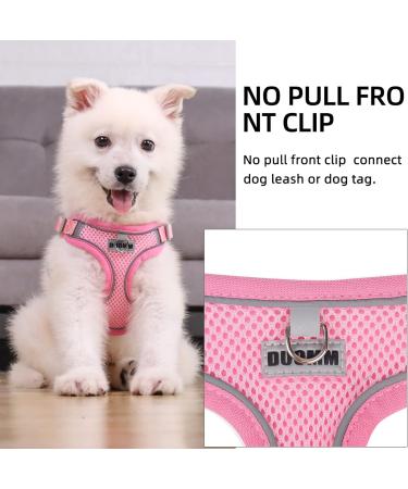 Rennaio No Pull Dog Harness & Leash Set - Adjustable & Ultra Breathable Padded Chest for Small/Medium Dogs - Pink M - Buy Online on GoSupps.com