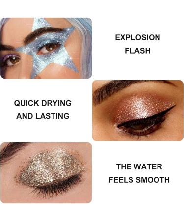 Eye Gloss Eyeshadow | 10 Colors Eye Shadow Kit Liquid Eyeshadow Multi-Dimensional Eye Looks Long-Lasting Holographic Multichrome Eyeshadows Makeup - Buy Online on GoSupps.com