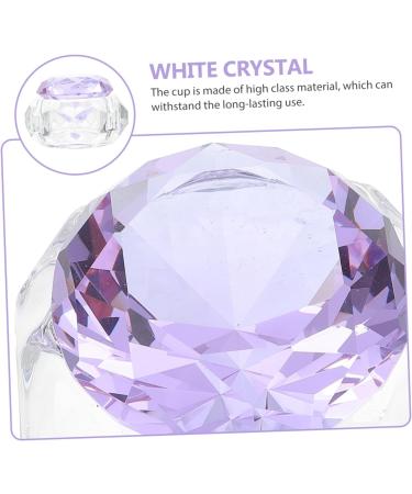 Housoutil Nail Art Crystal Cup To Go Plates with Lids Nail Salon Supply Crystal Nail Art Cup Manicure Dish Bowl Glass Nail Manicure Cup Purple White Crystal Liquid Powder - Buy Online on GoSupps.com