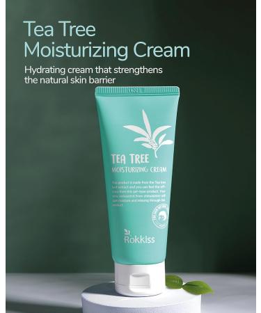 Tea Tree Moisturizing Cream - Hypoallergenic Lightweight Soothing Cream for Sensitive Skin | Strengthens Skin Barrier with Tea Tree Extract & Olive Oil - Korean Skin Care (3.4fl oz - Buy Online on GoSupps.com