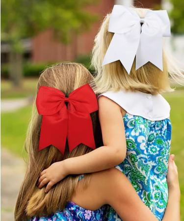 Jumbo Cheer Bows White Hair Bow Clips 8 Inch Big White Bows for Girls Hair Women Cheerleading Bows Softball Team Bows Cheerleader Hair Bows for Halloween Costumes Festivals Birthdays Photoshoots - Buy Online on GoSupps.com