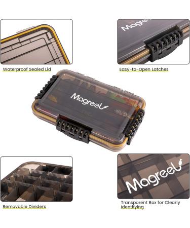 Waterproof Fishing Tackle Box with Transparent Tea-Colored Trays - 3600 Tackle Storage Organizer with DIY Dividers | 1 Pack or 2 Pack | 10.6x7.1x1.9inch - Buy Online on GoSupps.com