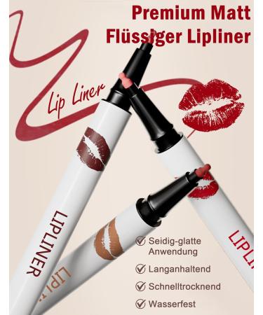 Erinde Crayon L vres Longue Tenue Feutre L vres Mat Sans Transfert Lip Liner & Lip Stain Pointe Pr cise pour un Contour D fini Teinte #005 - Buy Online on GoSupps.com