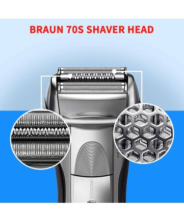 70S Shaver Heads Electric Foil Cordless Compatible with Braun S7-70S Shaver Head 720 760 790 799 797 750CC 760CC Silver - Buy Online on GoSupps.com