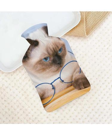 Cat Hot Water Bottle with Plush Cover - Hand Warmer for Adults & Kids | 26.5x15.3cm | Perfect for Cozy Comfort - Buy Online on GoSupps.com