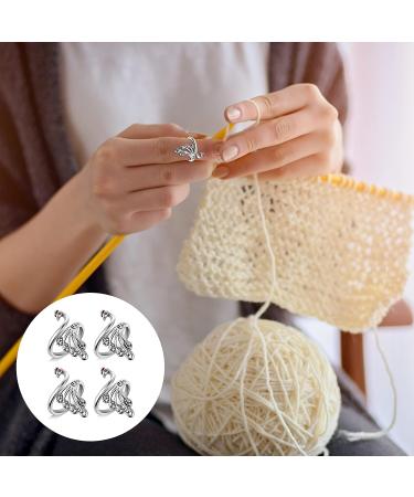 Sibba Adjustable Finger Thimble Yarn Holder Crochet Kit (4 PCS) - Crocheting Supplies for Stitch Markers, Tags, and Pins - Buy Online on GoSupps.com