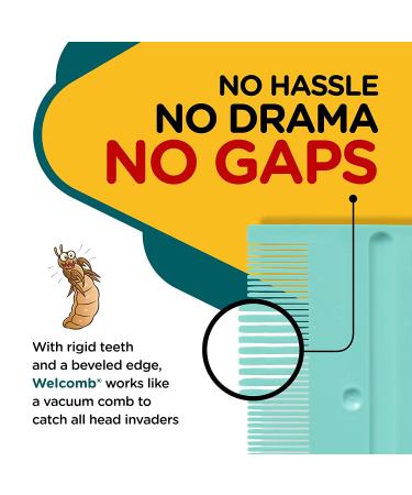 WelComb Lice and Nit Removal Comb Set - Natural Treatment for Kids and Adults - Pack of 2 - Buy Online on GoSupps.com