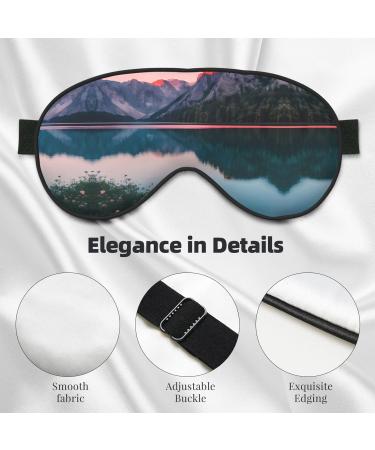 Lake & Sunset Print Unisex Eye Mask | Soft Light-Blocking Sleep Mask for Comfortable Rest - Buy Online on GoSupps.com