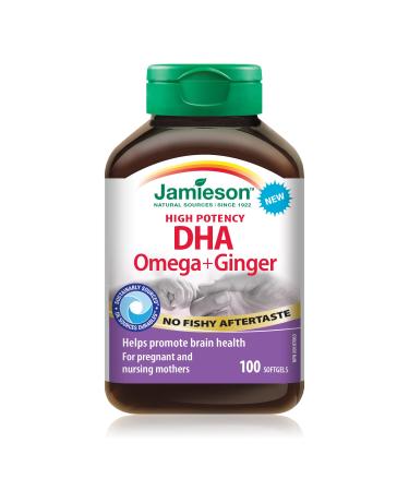 Jamieson High Potency DHA Omega + Ginger 100 softgels