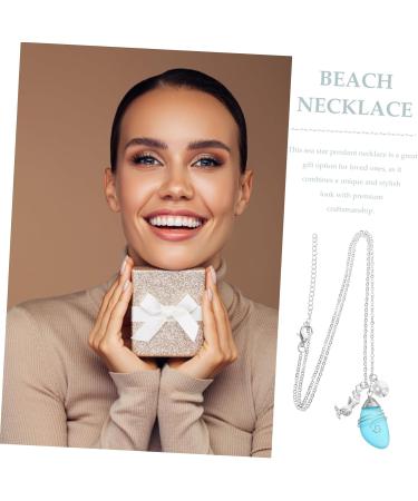 COLLBATH Pendant Hand Necklace Pearl Necklace Sea Theme Pendant Necklace Seaside Neck Lanyard Girl - Buy Online on GoSupps.com