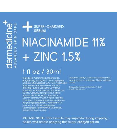 Niacinamide 11% + Zinc 1.5% Serum | Reduce Pores Improve Skin Texture & Radiance | 1 fl oz - International Shipping - Buy Online on GoSupps.com