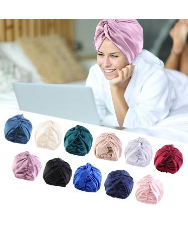 100% Mulberry Silk Night Hat for Women | Adjustable Double Layer Sleeping Cap & Hair Care Bonnet - Burgundy Red - Buy Online on GoSupps.com