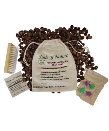Organic Dark Ripe De Shell Soap Nuts 1kg / 2.2 lbs - Natural Laundry Detergent Alternative