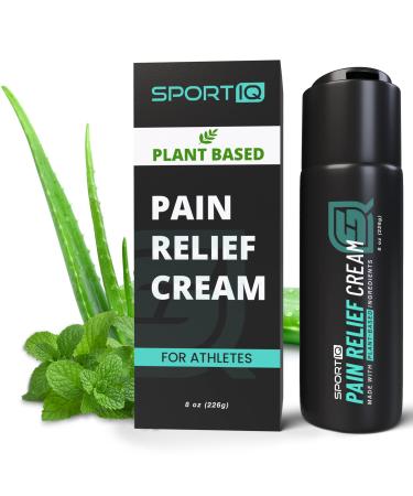 Pain Relief Gel & Muscle Relaxer Cream for Knee Pain Back Pain and Sore Muscle Relief | Sport IQ (8 oz + Travel)