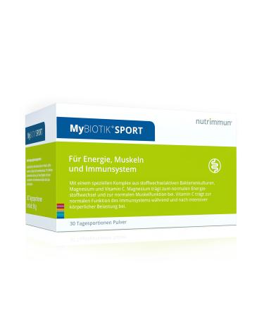 Nutrimmun Mybiotics Sport (30 x 3 g) powder - dietary supplements with active microbiota complex magnesium and vitamin C - for energy muscles and immune system