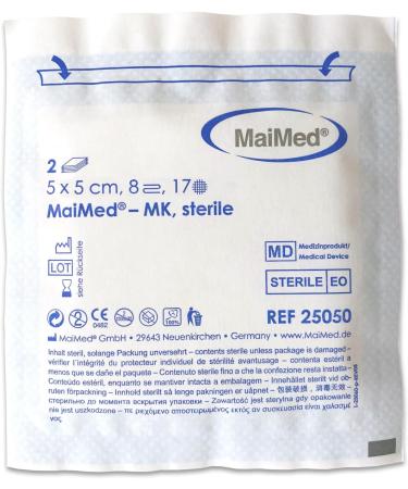 Sterile 5x5 cm Compresses (50 pcs) - Multi-Layered Wound Care Bandage - Non-Adhesive Insulation for Blood & Secretion - Buy Online on GoSupps.com