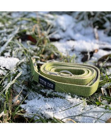 Kuri Pai 3m Dog Leash for Large Dogs | Comfortable & Sustainable Hemp Rehabilitation Leash | Green/Beige (L: 280cm x 2.5cm) - Buy Online on GoSupps.com