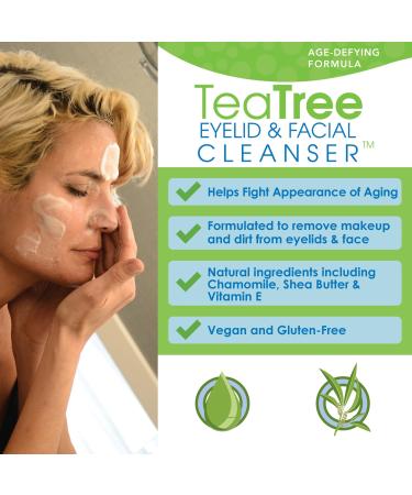 Eye Eco Age-Defying Tea Tree Cleanser - Hydrating Non-Irritating Facial & Eyelid Wash with Shea Butter & Vitamin E - Vegan & Gluten-Free - 180mL - Buy Online on GoSupps.com