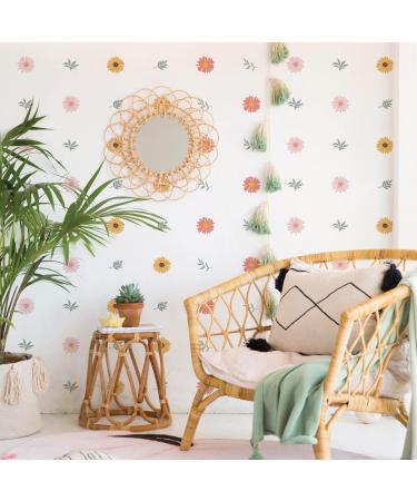 Funlife Multi Petal Daisy and Leaves Wall Decal - Peel and Stick Transparent PVC Kids Wall Art for Nursery, Bedroom, Playroom - Wall Stickers for Revamping D cor - Buy Online on GoSupps.com