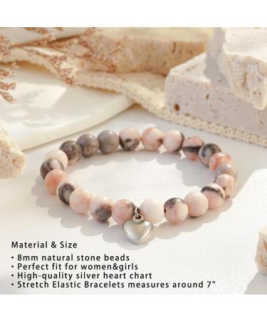 HGDEER Unique Pink Natural Stone Bracelet for Women & Teen Girls - Perfect Gift to Remember Your Awesomeness - Buy Online on GoSupps.com