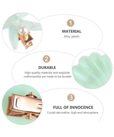 BaUpretty 8pcs Light Green Shell Hairpins for Kids | Alloy Hair Clips & Beach Accessories - Buy Online on GoSupps.com