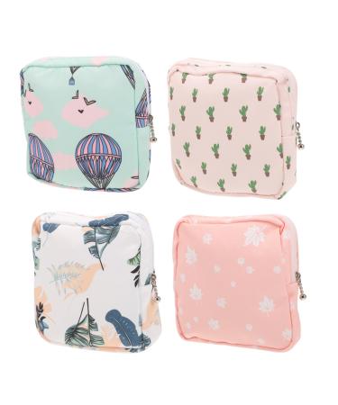 Orfofe 4 pieces of portable storage bag for women's taps washable periodic bag ladies tape Perioda bag women bandage menstrual pillow tampon organizer