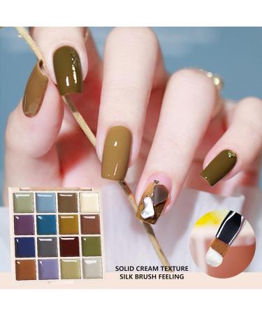 Solid Gel Nail Polish Palette - 16 Cream Pastel Colors | Long-Lasting Glossy Gel Polish Set - International Shipping Available - Buy Online on GoSupps.com
