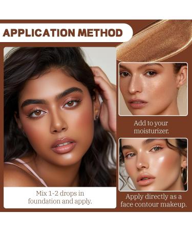DAGEDA Bronzing Drops - Sun-Kissed Glow Liquid Bronzer | Lightweight Non-Greasy Multi-Use Makeup 30ml - Buy Online on GoSupps.com