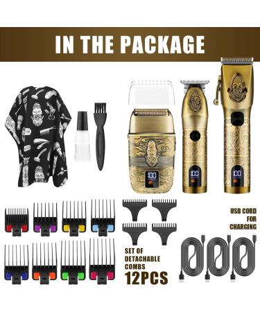RESUXI Professional Hair Clippers for Men - Cordless T-Blade Trimmer & Grooming Kit - Electric Shavers & Beard Trimmer Set for Barbers - Buy Online on GoSupps.com