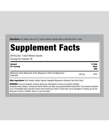 Triple Magnesium Complex 420mg | 90 Capsules | Triple Action Formula | Bone Support Supplement Lindberg - Buy Online on GoSupps.com