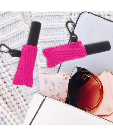 Keychain with lipstick holder small lipstick bag pocket keychain with lip oil holder lipstick case with lipstick keychain Bright Pink See the - Buy Online on GoSupps.com