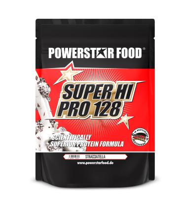 Powerstar Super Hi Pro 128 |Multi-component protein powder Stracciatella 1kg |Highly possible biological value |Protein powder with 80% protein i.tr.|Protein shake for building muscle Stracciatella 1 kg (1-pack)