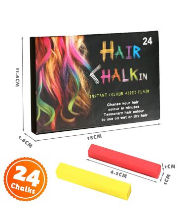 Buy THNKSTAPS 24-Piece Temporary Hair Color Chalk Set for Kids | Washable Hair Dye for Parties Carnival Christmas & Halloween - Buy Online on GoSupps.com