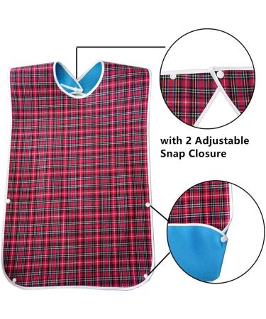 3 Pack Adult Bibs with Crumb Catcher - Washable Large Dining Bibs for Adults - Clothing Protector for Feeding - 31 L x 17 W - Buy Online on GoSupps.com